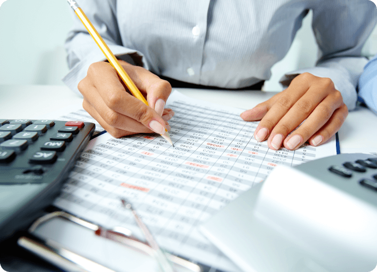 Person doing bookkeeping work